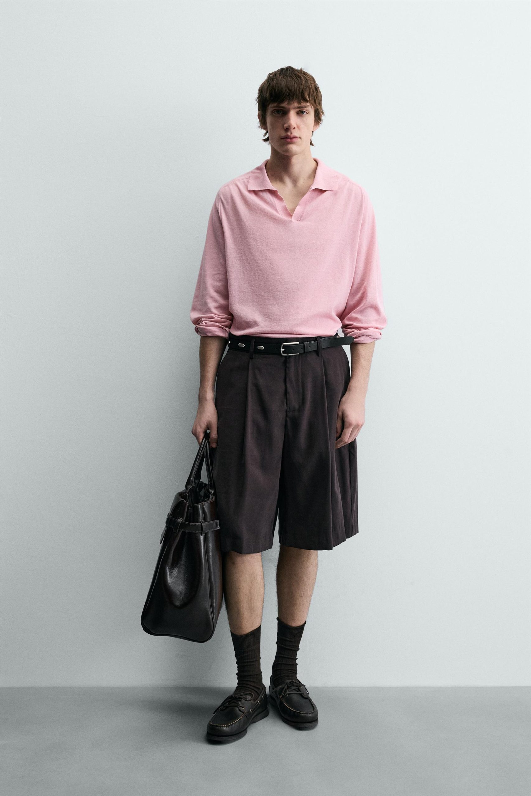 WIDE-LEG PLEATED BERMUDA SHORTS MARO - Ảnh 9