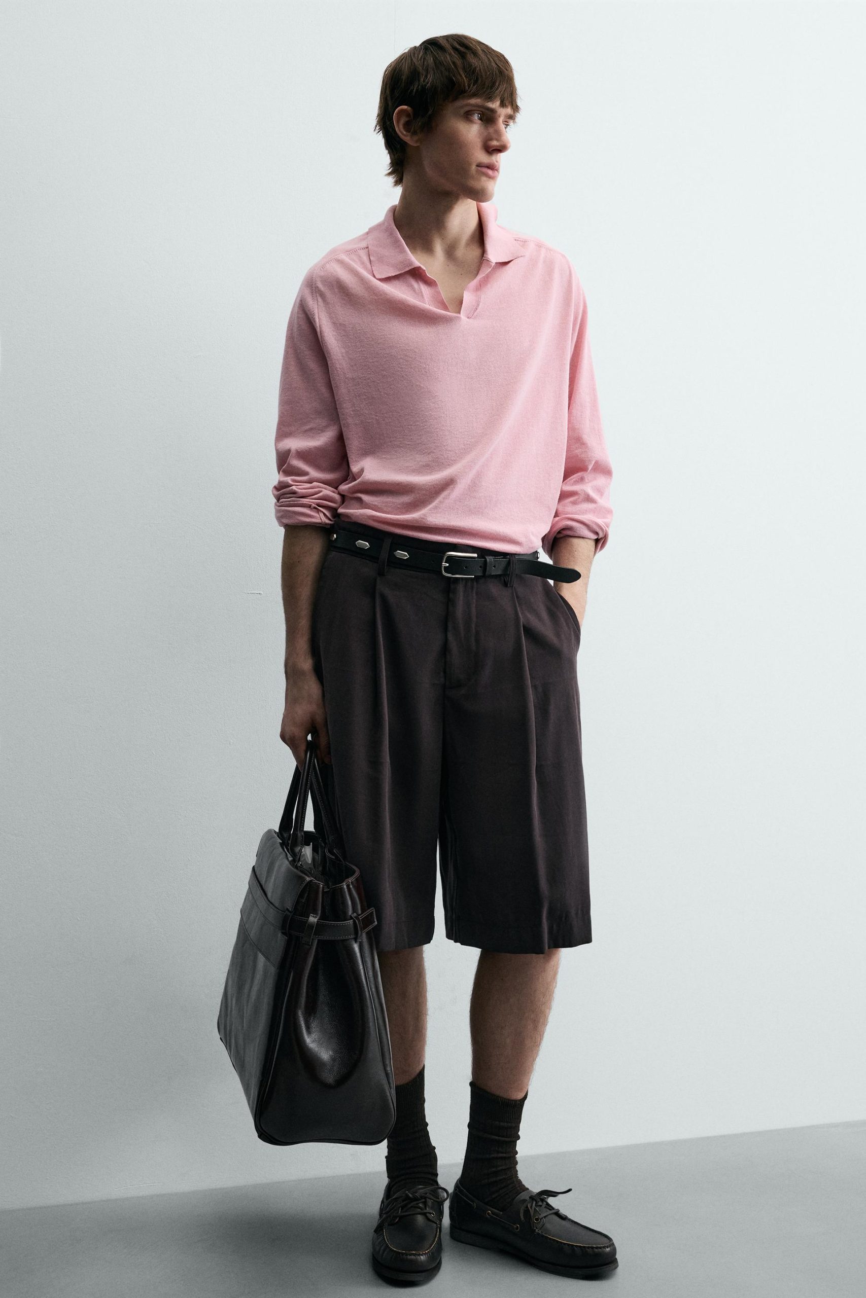 WIDE-LEG PLEATED BERMUDA SHORTS MARO - Ảnh 5