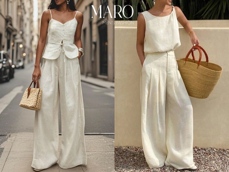 áo kiểu vải linen croptop hai dây