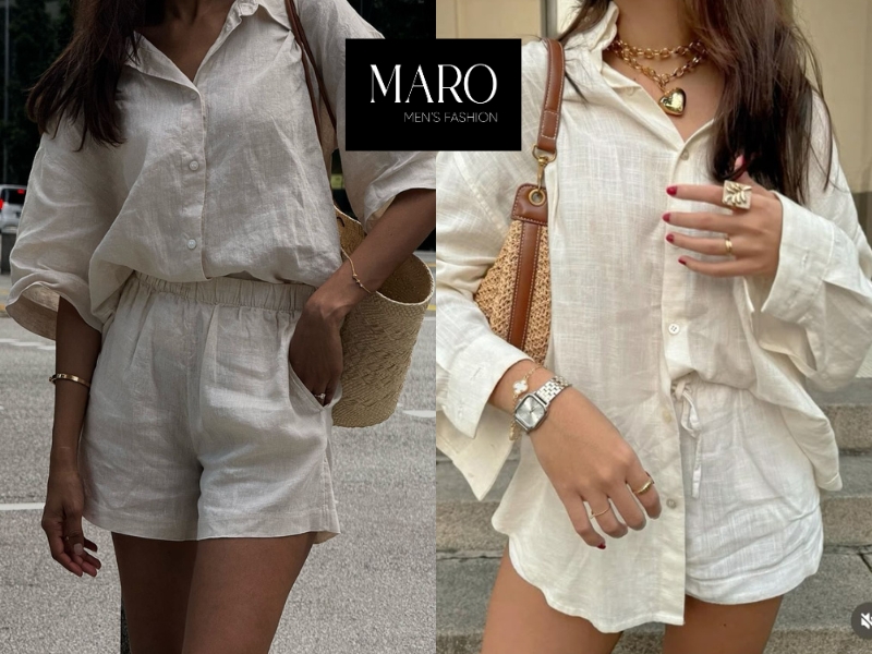 áo kiểu vải linen form rộng
