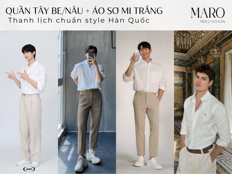 công thức phối đồ quần tây áo sơ mi trắng nam chuẩn như stylist 3