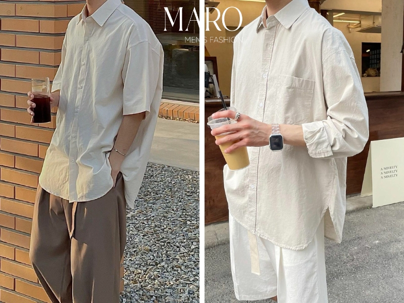 form áo sơ mi trắng nam