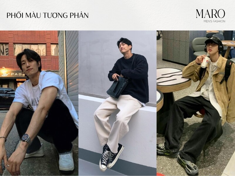 phối màu tương phản cho nam da đen