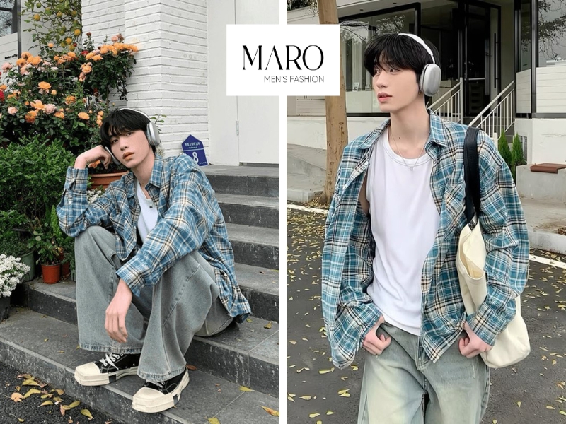 style áo sơ mi khoác ngoài nam năng động