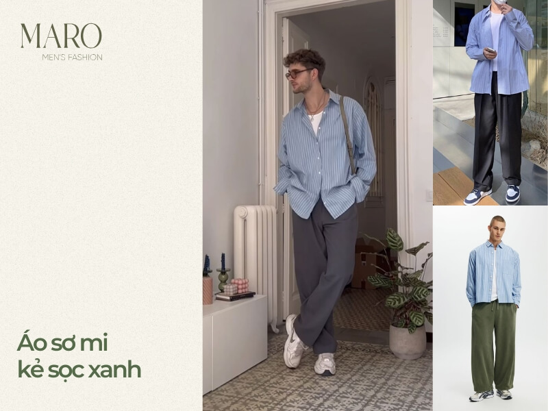 áo sơ mi nam kẻ sọc xanh