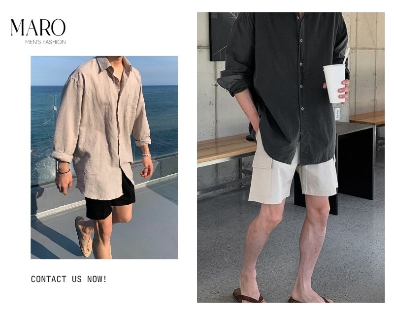 áo sơ mi tay dài quần short