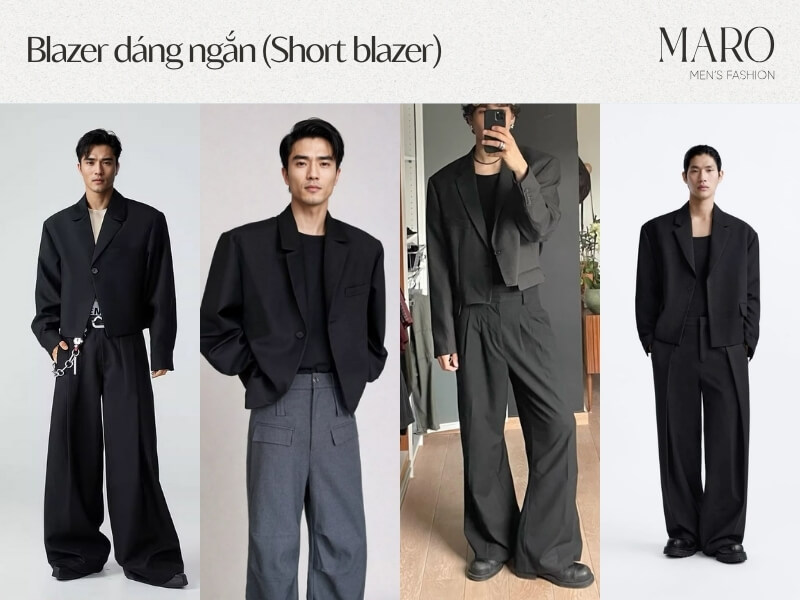 blazer dáng ngắn cho người lùn nam