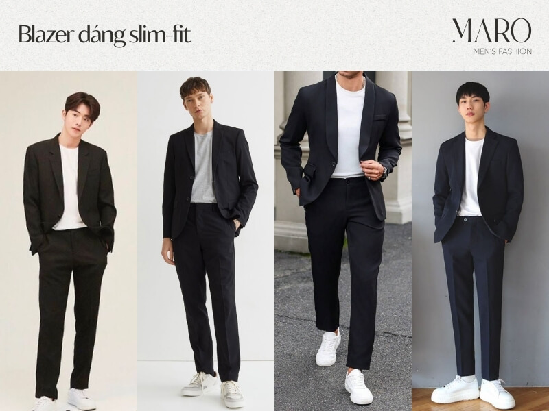 blazer dáng slim fit cho người lùn nam