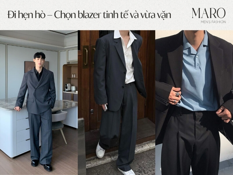 blazer đi hẹn hò cho người lùn nam