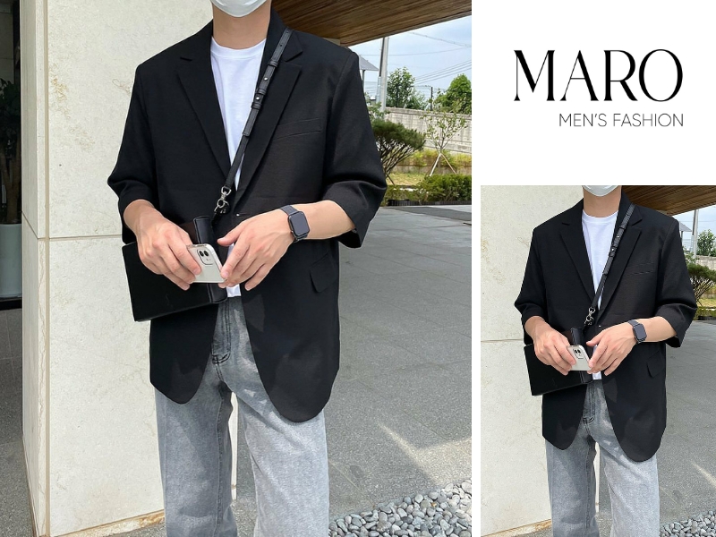 blazer màu hè cho nam tay ngắn nam phong cách hè