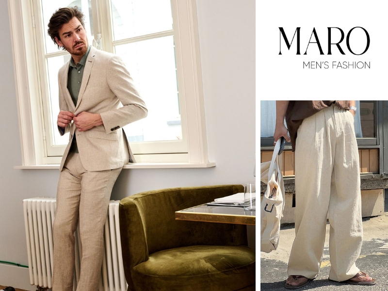blazer mùa hè cho nam và quần linen phối đồ mùa hè