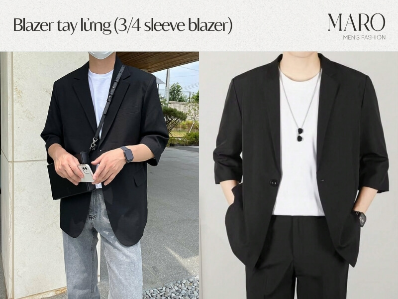 blazer tay lửng cho người lùn nam