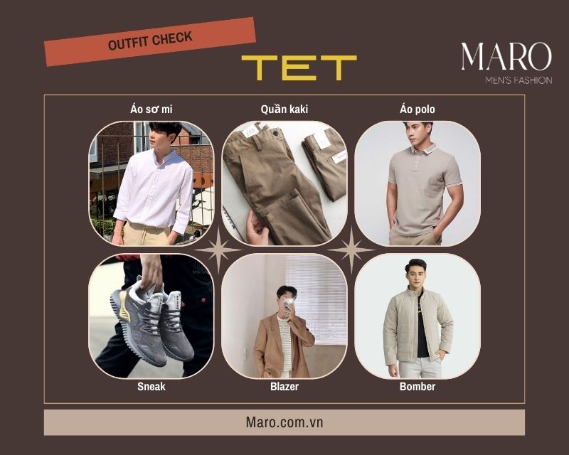 items cần có trong outfit Tết nam