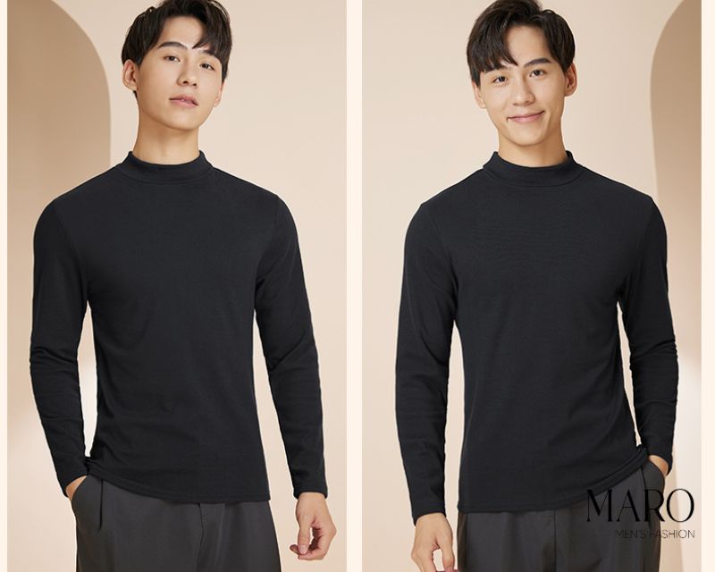 kiểu cổ ngắn mock neck