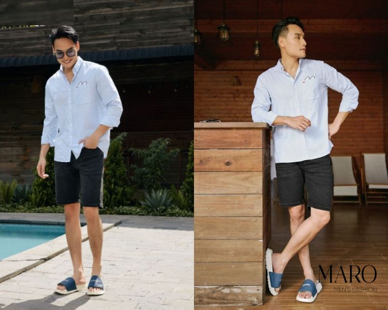 Lưu ý khi phối đồ nam quần short áo sơ mi