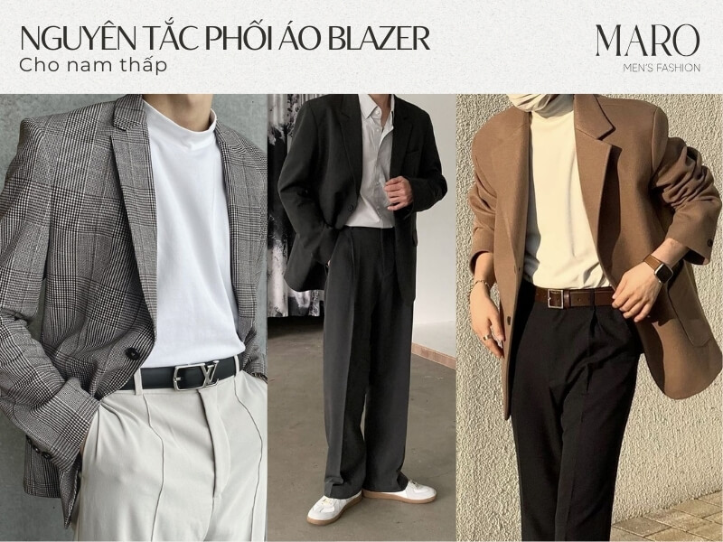 nguyên tắc phối áo blazer cho người lùn nam