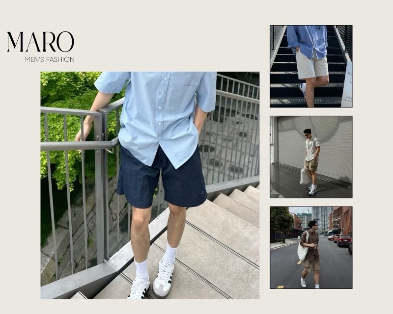 outfit phối đồ với áo sơ mi tay ngắn nam 2