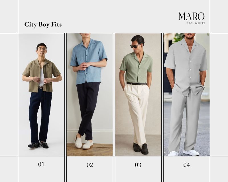 outfit phối đồ với áo sơ mi tay ngắn nam 4