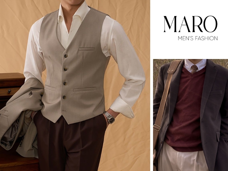 phối áo gile với áo sơ mi nam phong cách formal