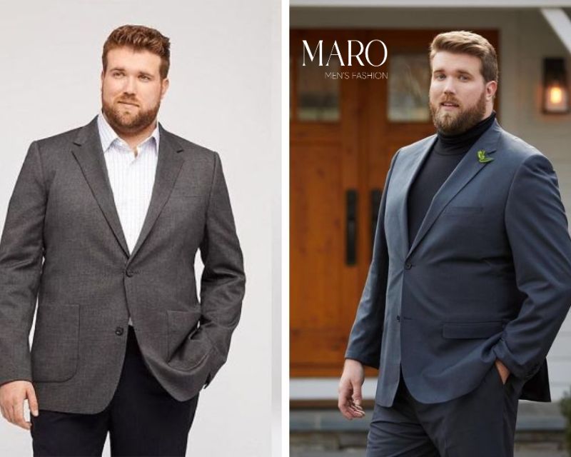 phối blazer cho người béo nam phong cách đơn sắc