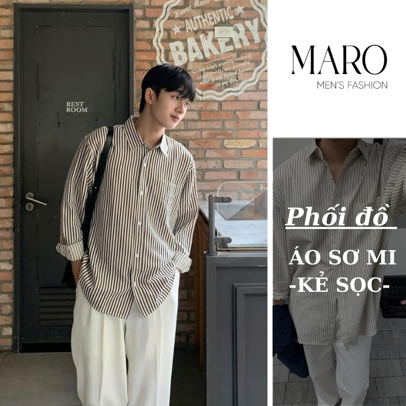 phối đồ áo sơ mi kẻ sọc nam