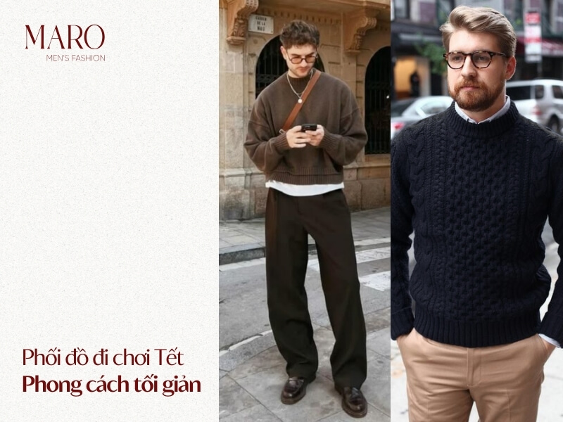 phối đồ đi chơi tết cho nam phong cách tối giản