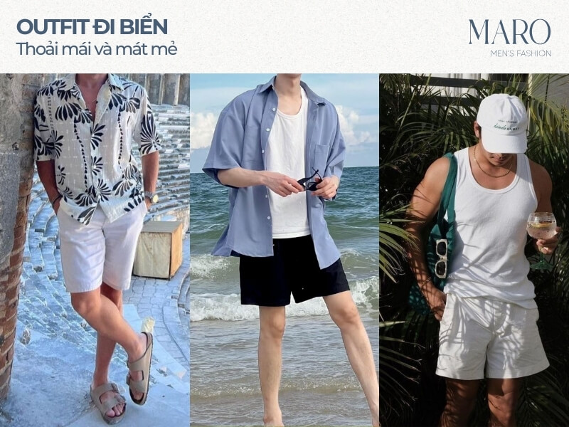 phối đồ đi du lịch cho nam đi biển