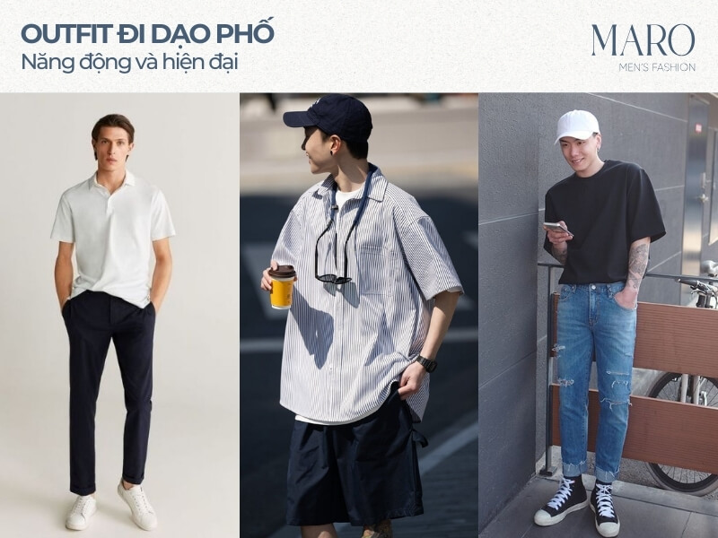 phối đồ đi du lịch cho nam đi dạo phố