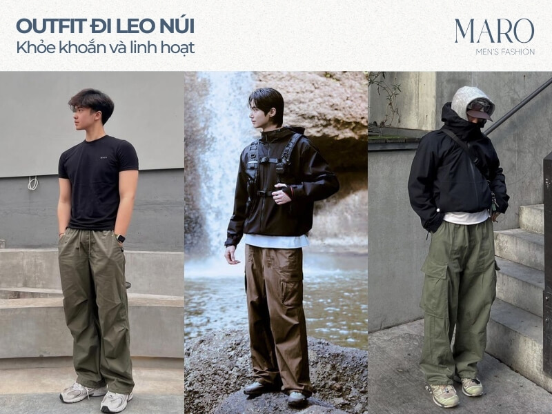 phối đồ đi du lịch cho nam đi leo núi