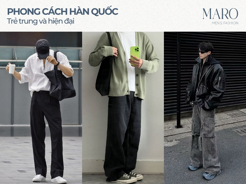 phối đồ đi du lịch cho nam phong cách Hàn Quốc