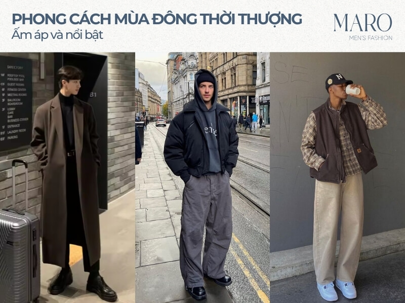 phối đồ đi du lịch cho nam phong cách mùa đông thời thượng