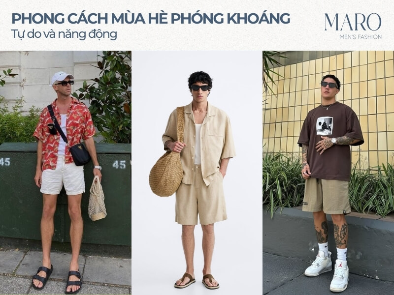 phối đồ đi du lịch cho nam phong cách mùa hè phóng khoáng