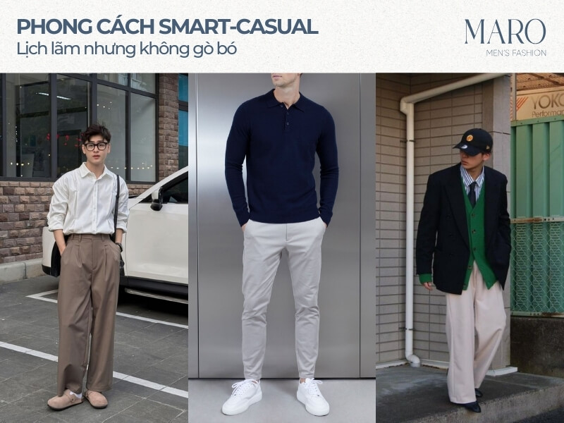 phối đồ đi du lịch cho nam phong cách smart casual