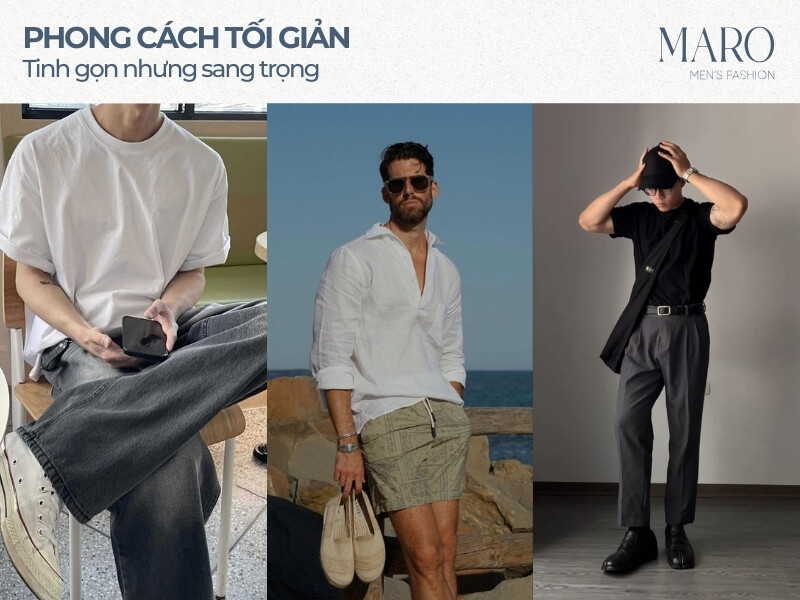 phối đồ đi du lịch cho nam phong cách tối giản