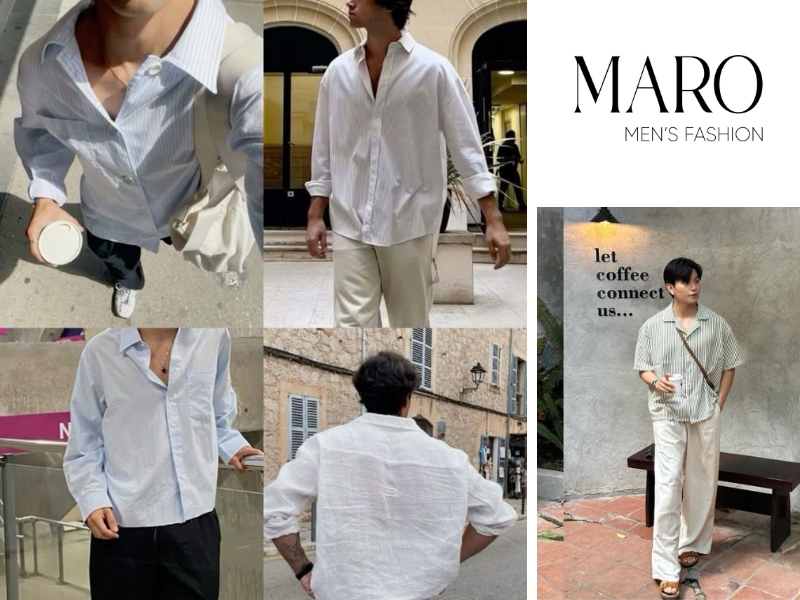 phối đồ với áo sơ mi form rộng nam smart casual