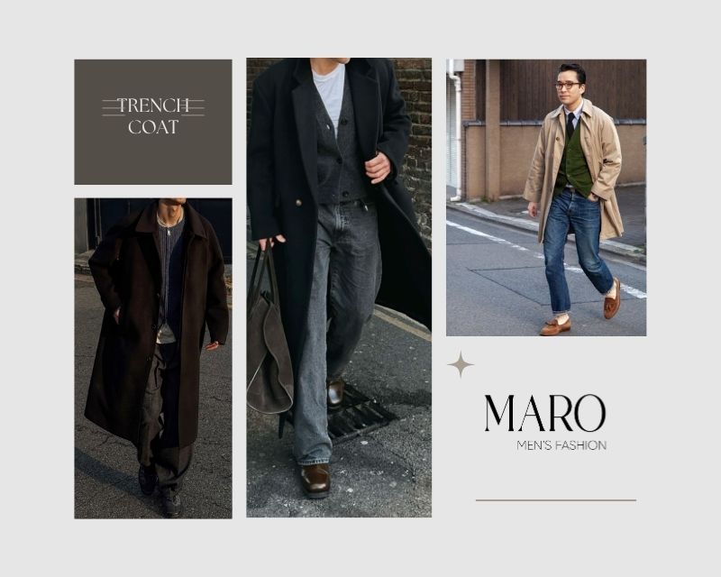 áo măng tô cardigan quần jean