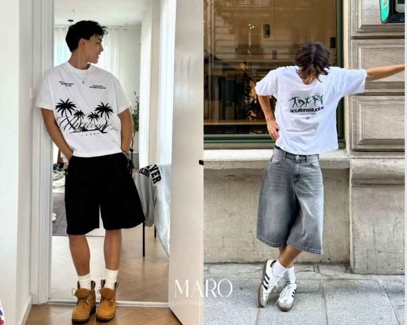 áo thun boxy trắng