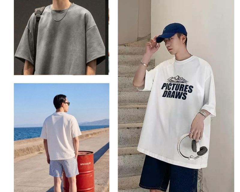 áo thun trơn oversize nam tinh tế