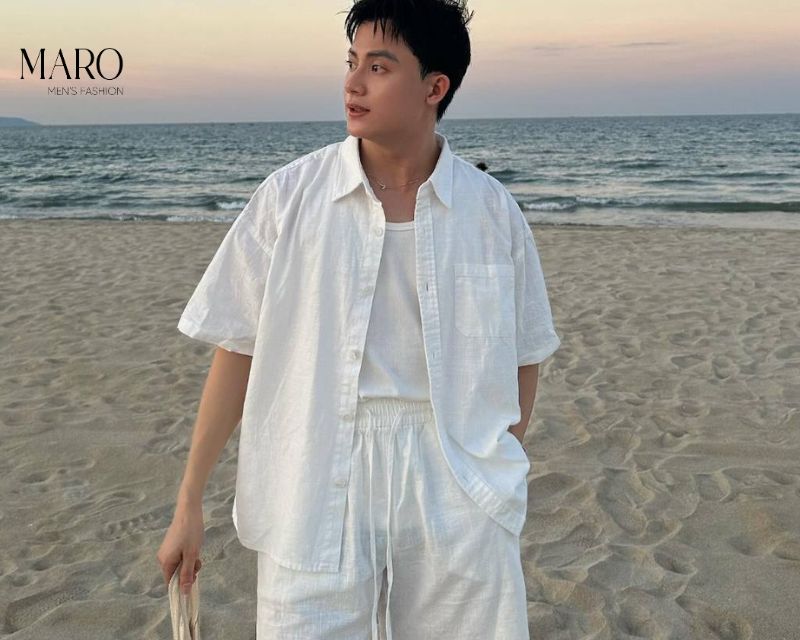 bộ đũi trắng đi biển