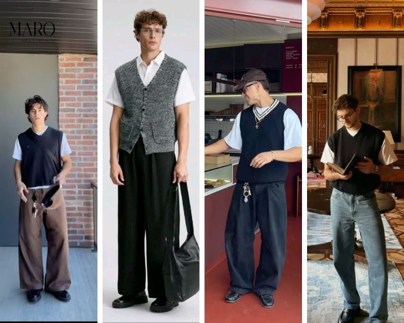 cách phối đồ với áo gile len cho nam 4