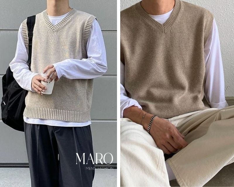 cách phối đồ với áo gile len cho nam 5