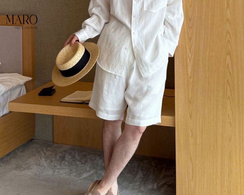 cách phối quần áo đũi nam đi biển 3