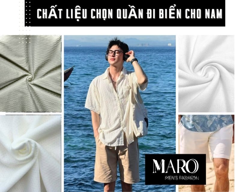 chất liệu quần đi biển nam