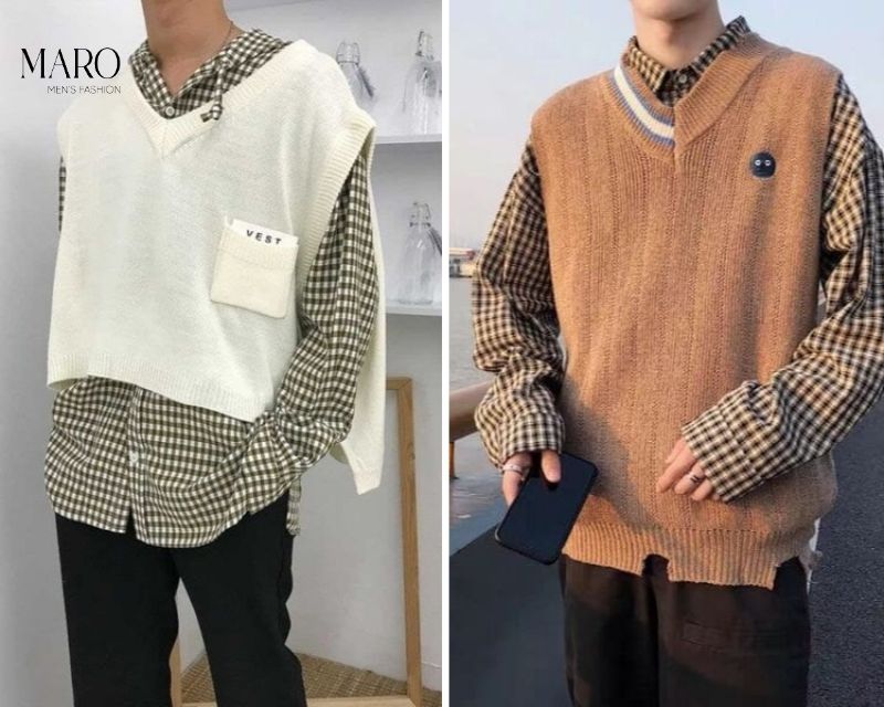 chọn áo gile len nam chuẩn