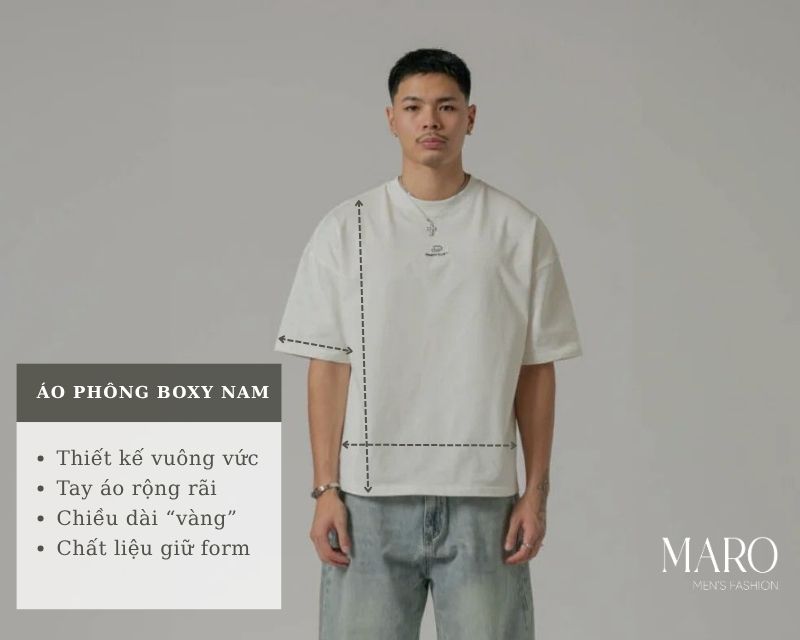 đặc điểm áo thun boxy nam