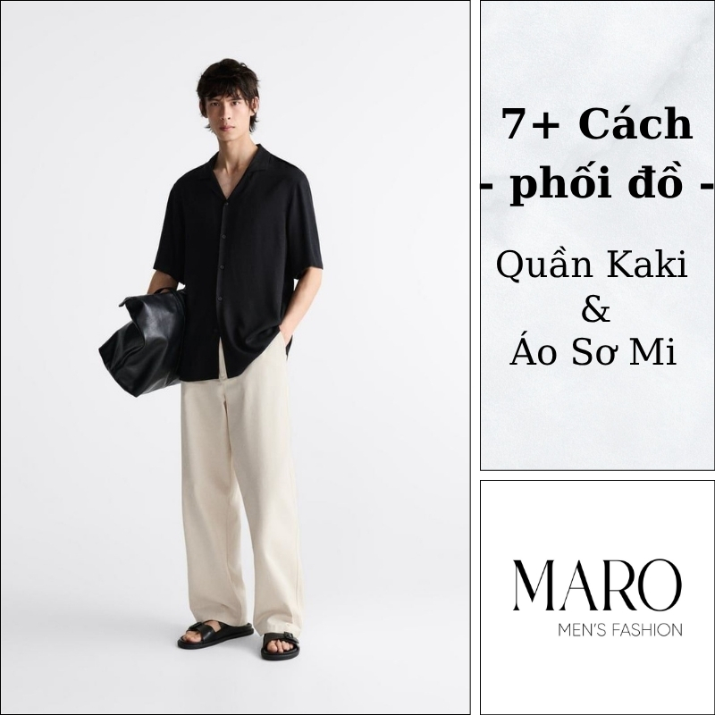 khám phá cách phối quần kaki với áo sơ mi