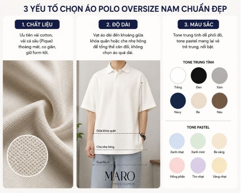lưu ý chọn polo oversize
