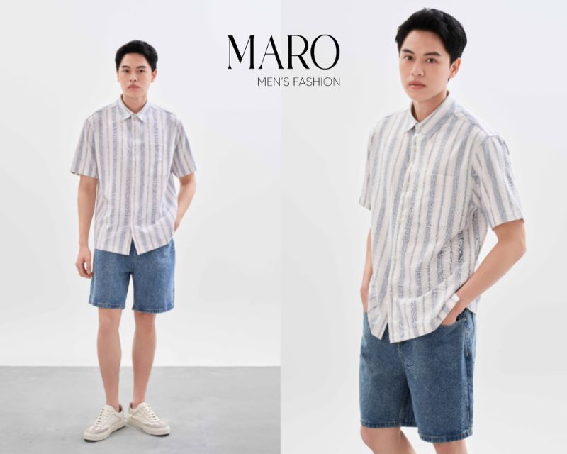 màu áo sơ mi tay ngắn quần jeans sáng màu
