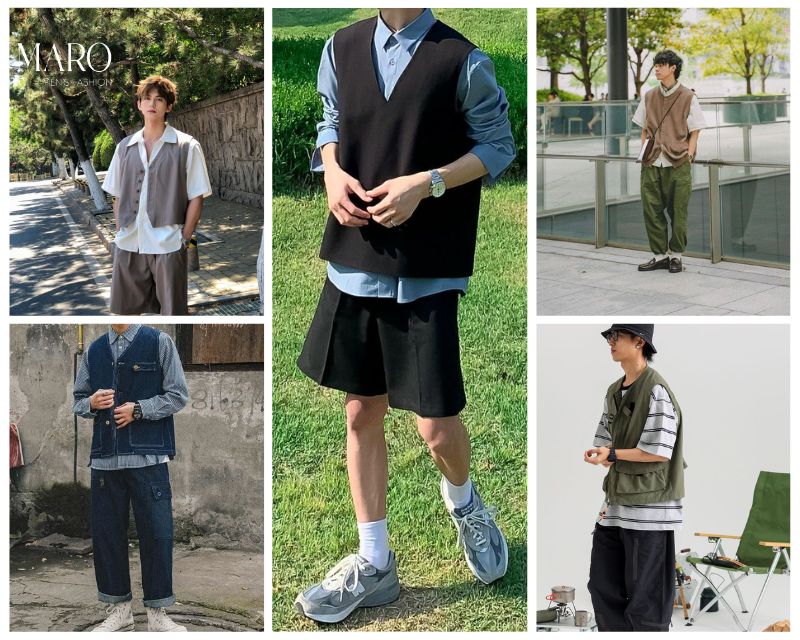 phối áo gile nam cho buổi dạo phố