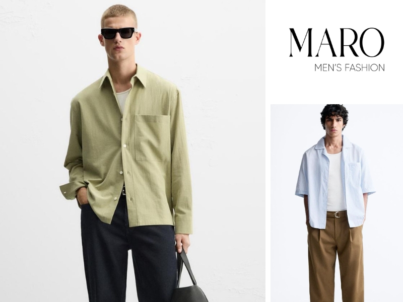 phối áo sơ mi kaki nam phong cách casual